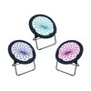 Zenithen Limited Bungee Dish Chairs- (Pack of 3) (Teal, Plum,