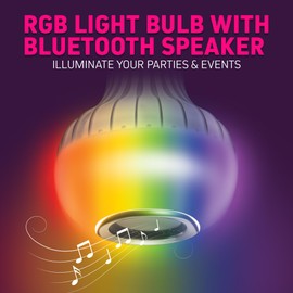 SKYLAR LED Color Changing Light Bulb with Bluetooth Speaker – E26 Standard Bulb Socket, 4 Light Modes with Remote Control Operation, Color Changing Bulb for Home, Events, Holiday Decoration