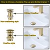 RANDOM Brushed Gold Sink Drain Stopper Without Overflow Bathroom Pop