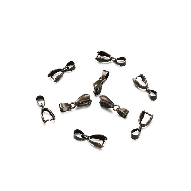 Pandahall 20pcs Antique Bronze Brass Ice Pick Pinch Bails Beads