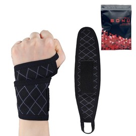 BONU 手首サポーター 1個 手首 リストラップ ウエイトトレーニング 手首固定 ベンチプレス ダンベル 腱鞘炎 剣道 吹奏楽 テニス