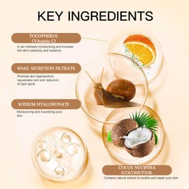 Snail Mucin Skin Care Set For Women, 4 PCS Snail Skin Care Sets & Kits For Girls, Facial Kit with With Face Cleanser, Serum, Face Cream, Eye Patches, Basic Skin Moisturiser Improve Dull Skin Wrinkle