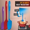 Walfos Silicone Spatula Set of 4(600°F）,Heat Resistant Kitchen Silicone Scraper