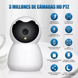 Cámara De Seguridad Interior Wifi Inalámbrica 4MP Con Alarma,Cámara de Vigilancia Doméstica Audio Bidireccional para Casa Con App Control,Detección de Movimiento,Visión Nocturna A Todo Color,IP66