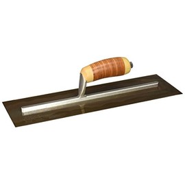 Kraft Tool CFE545L Elite Series Five Star Golden Stainless Steel Cement Finish Trowel with Leather Handle, 16 x 5-Inch