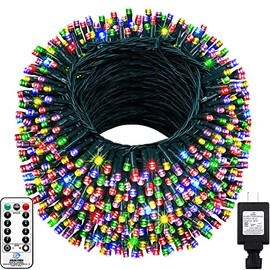 KNONEW Outdoor Christmas Lights 1000 LED 403ft String Lights 8 Modes & Timer Fairy Light Plug in Waterproof LED String Lights for Xmas Yard Tree Wedding Party Holiday Decorations (Multicolor)