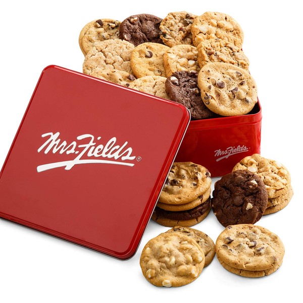 Mrs. Fields - 2 Full Dozen Signature Cookie Tin, Assorted with 24 Original Cookies in our 5 Signature Flavors (24 Count)