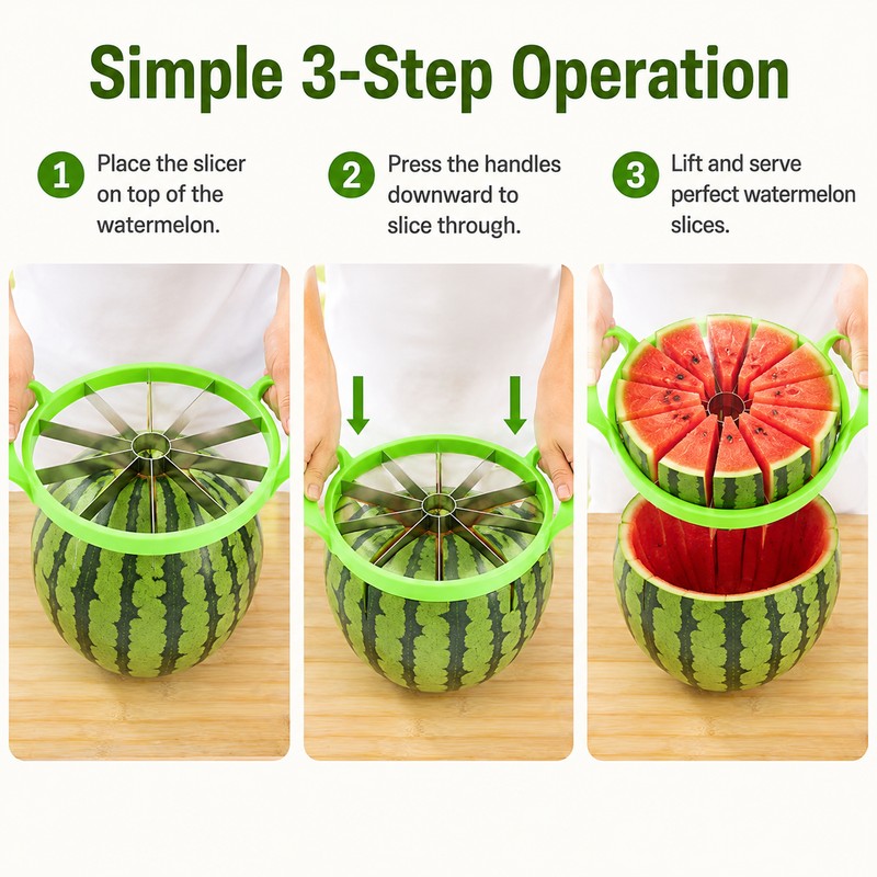 Watermelon Slicer Cutter Tool – Stainless Steel Fruit Divider for