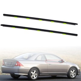 FZJDSD Door Window Outer Weatherstrip Belt Molding 72410-S03-003 72450-S03-003 Compatible with Honda Civic EK Coupe 1996-2000 2PCS Driver and Passenger Side Door Window Weather Molding Trims