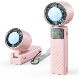 Portable Handheld Fan, 1-199 Speed Adjustable Mini Fan with 1-100 Turbo Cooling, USB Rechargeable, 13 Hours Battery Life, LED Display, for Travel/Outdoor/Beach Vacation (White)