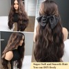 Skunk Synthetic Lace Front Wig 28 Inch Long Wavy Natural