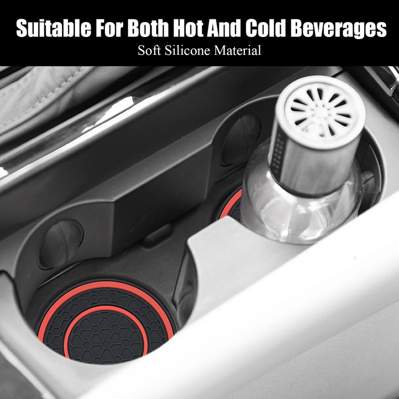 Pincuttee Car Cup Holder Coaster Silicone,Car Cup Holder Coaster 2Pack,Universal