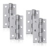 XFORT 3 Inch (75mm) Satin Chrome Ball Bearing Hinges, Steel