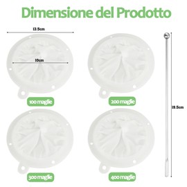 Scettar 4 Food Filters, 100/200/300/400 Mesh Filter Nylon Strainer Filter 13cm Reusable Suitable for Filtering Juice, Milk, Wine, Coffee and Wine