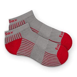 Ecosox Sport Socks Unisex Anklet Set of 5 (US, Alpha, Medium, Regular, Regular, Standard, Grey/Red 9-11 Anklet)