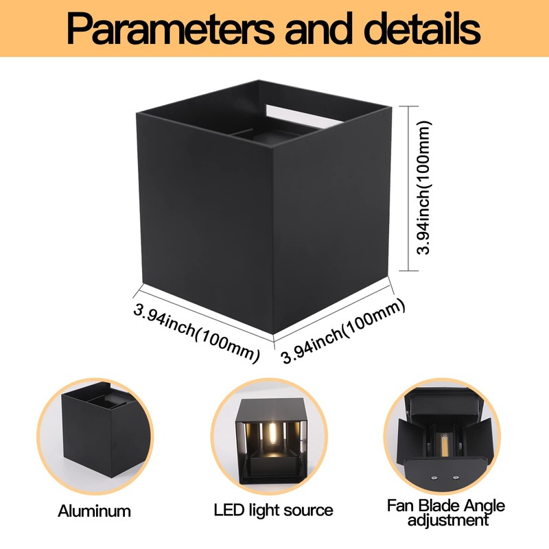 Mille Lucciole 2 Pack LED Outdoor Wall Lights Exterior/Interior, Up