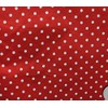 Polycotton Fabric Printed Small DOTS White RED Background / 60"