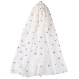 GFM® Bees Print Scarf - Cream Gold Bees-(FS)(794-G-BE-RG-DDH)