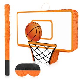 Hooqict Basketball Pinata with Pinata Stick & Blindfold Basketball Birthday Party Decorations for Kids Boys Basketball Themed Party Supplies Sports Carnival Games
