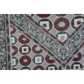 Islamic Thin Janamaz Sajjadah AMN149 Portable Muslim Prayer Mat Sajadah Carpet Chenille Woven Embroidered Rug Travel Namaz Area (Color_02)