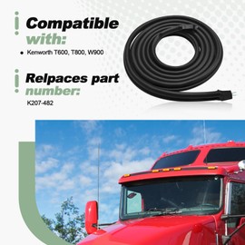 Rubber Cab Door Seal Weather Stripping Compatible with Kenworth T600 T800 W900 Truck Stationary Edge Strip Replace K207-482