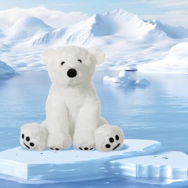 Apricot Lamb Soft Toys Plush White Polar Bear Stuffed Animal Soft Cuddly Perfect for Child (White Polar Bear, 8 Inches)