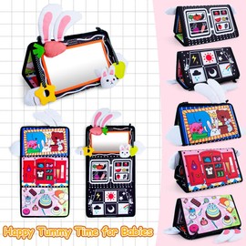 teytoy Tummy Time Mirror for Babies 0-6 Months, Black and White High Contrast Baby Toys Brain Development, Sensory Baby Mirror Tummy Time Toys for Newborn Infant 0 3 6 Months Gifts