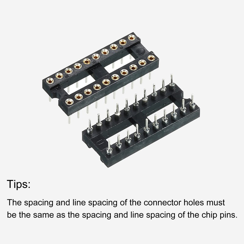 sourcing map DIP IC Chip Socket Adapter Flat Pin 20P