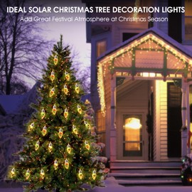 Solar Christmas Lights Outdoor, Vintage and Retro Solar Powered Xmas Snow Globe String Lights with Trees Inside and 19.7FT Bright Warm White 30 LEDs for Outside Christmas Trees Fence Deck Decorations