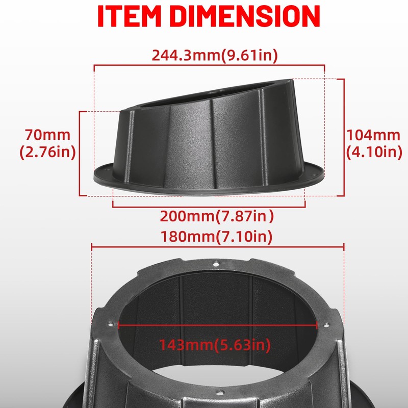 StarknightMT 2PCS Speaker Pods for 6.5 Inch Speakers Universal Angled