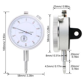 Bestgle 0-10mm Dial Test Indicator Gauge 0.01mm Accuracy Metric Dial Concentricity Test Precision Measuring Tools