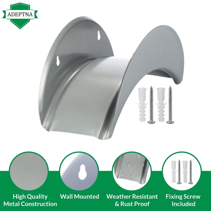 ADEPTNA Wall Mounted Metal Hose Pipe Holder Cable Storage Garden