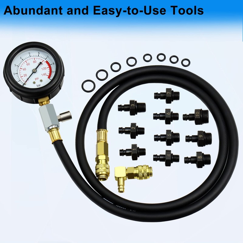 JoyFans Oil Pressure Tester Tool, 0-140PSI Oil Pressure Gauge Kit