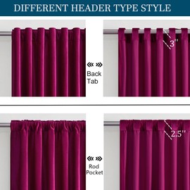 PRIMROSE Hot Pink Velvet Curtains 96 inch Long for Living Room,Set of 2 Panels Blackout Rod Pocket Back Tab Window Treatment Room Darkening Heavy Decorative Curtains Drapes for Bedroom