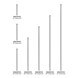 Hinkley 990018FSS18 Ceiling Fan Down Rod - Adjusts The Height of Your Ceiling Fan to Fit Your Space, Improve Air Circulation - Satin Steel