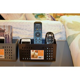 ClipandKeep Hospital Bedside Caddy, Bed Organizer,BedsideCaddy for TV Remotes,Cellphones,Books (Brown)