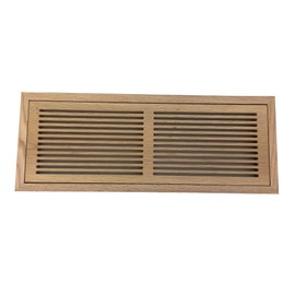 6 Inch x 20 Inch Red Oak Hardwood Vent Floor Register Flush Mount with Frame, Slotted Style, Unfinished