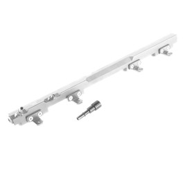 ASCIUTTA 1Pcs Billet Aluminum Fuel Rail Compatible with 1997-2001 Jeep Wrangler/TJ/Cherokee & 1995-2004 Jeep Grand Cherokee 4.0L L6 Gas 96 97 98 99 00 01 02 03 04 (Silver)