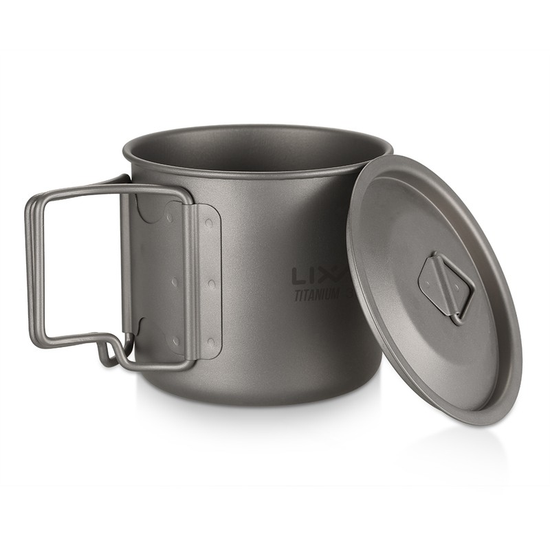 Lixada Lightweight Titanium 3 Pieces Set Titanium 750ml Pot 350ml