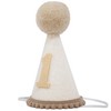 OUR FANDA Handmade Felt Birthday Party Hat, Cream White with