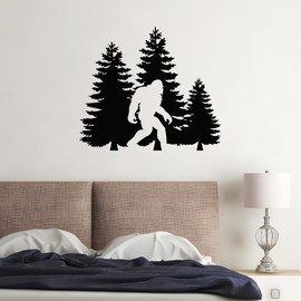 Large Vinyl Wall Decal Bigfoot Walking Forest Nature Wild Life Decor Stickers Mural (g8645) Black