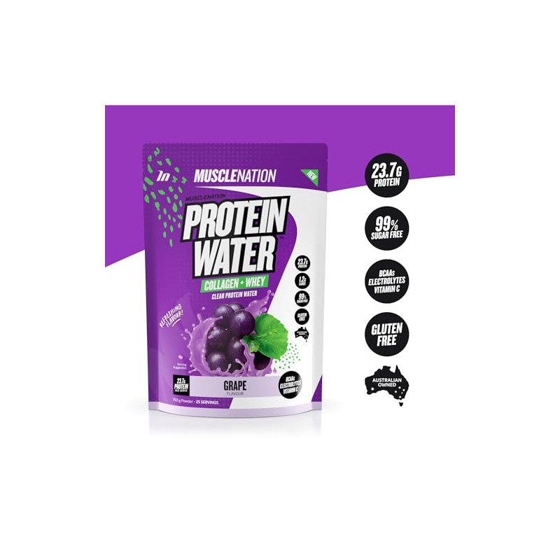 Muscle Nation Grape Protein Water 750g (25 Serves)