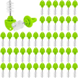 Nuenen 50 Pack Beer Plugs Tap Brush Beer Faucet Cleaning Plug Hygiene Brush Draft for Restaurant Home Party Bar (Green)
