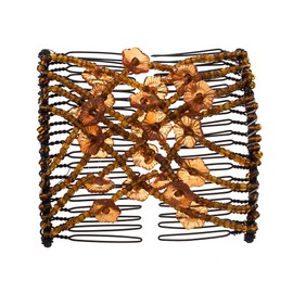 Ruihfas 3Pcs Easy Combs Women Girls DIY Hair Styling Accessories Magic Double Slide Stretchy Flower Combs Hair Clip Hairpins