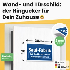 DankeDir! Sauf Fabrik Sign 30 x 20 cm Party Decoration Birthday Gift Funny Saying Birthday Decoration Gift Idea Party Gift JGA Requiste Alcohol Photo Booth