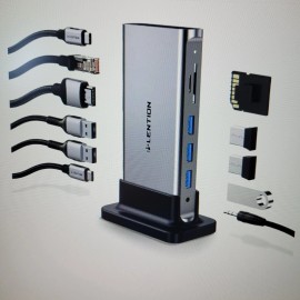 LENTION 11 In 1 USB 3.0 Multiport Media Dock 60Hz 4K HDMI 3.5mm Audio 100W PD Ethernet
