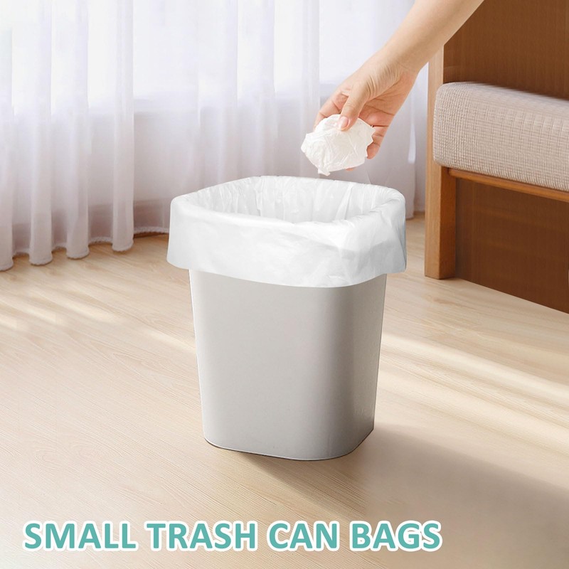 110 Count-Small Garbage Bags,Bathroom Garbage Bags, 15L White Garbage Bags