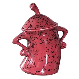 Kitchen Canister Synthetic Resin Storage Jar Condiment Spice Seasoning Storage Container Akimbo Shape Red