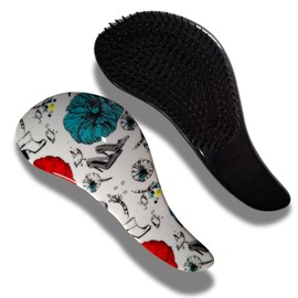 Haarbürste, Entwirrungsbürste, Haarbürste mit weichen Borsten, Haarbürste für Reisen, Geschenk (schwarz, groß)