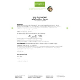 Sanct Bernhard Sport Spirulina Algae Capsules 360 Capsules